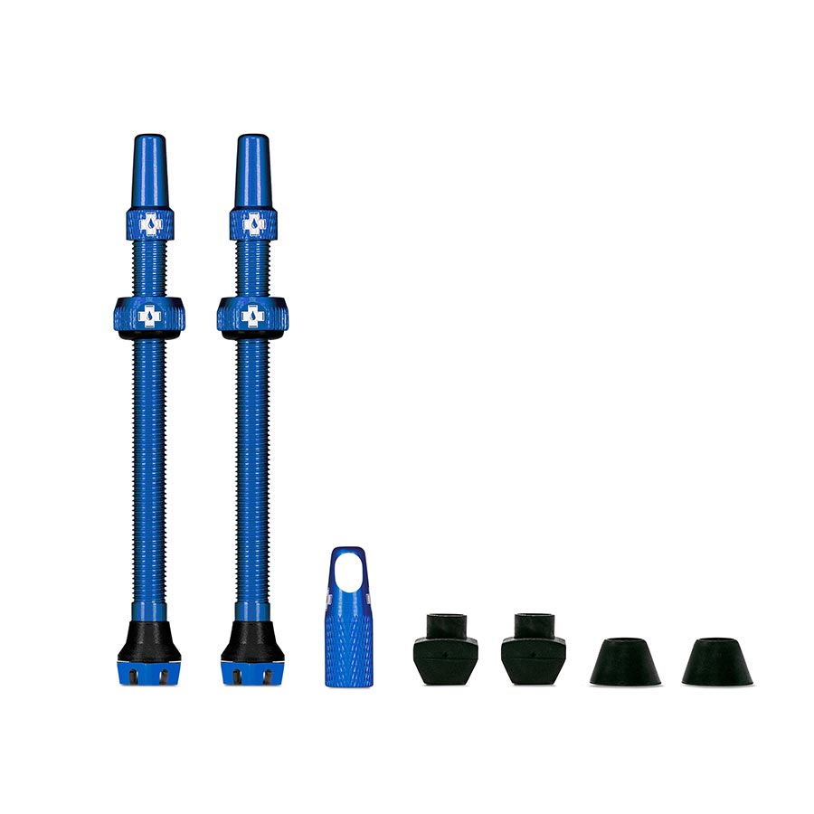 Muc-Off, V2, Tubeless Valve, Presta, 80mm, Blue, Pair