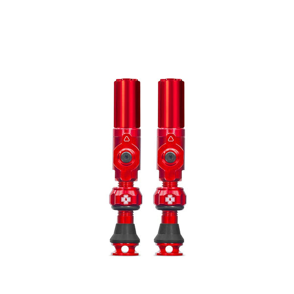 Small, Tubeless Valve, Presta, 30mm, Red, Pair