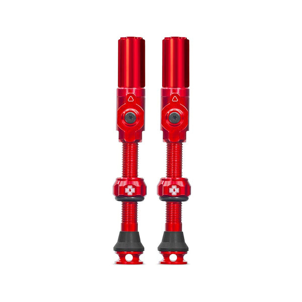 Large, Tubeless Valve, Presta, 45mm, Red, Pair