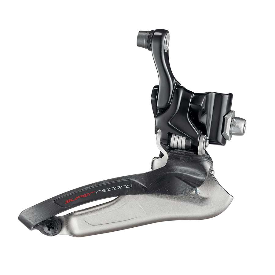 Campagnolo, Super Record, Front Derailleur, 12, Swing: Down, Cable Pull: Down, Braze-on