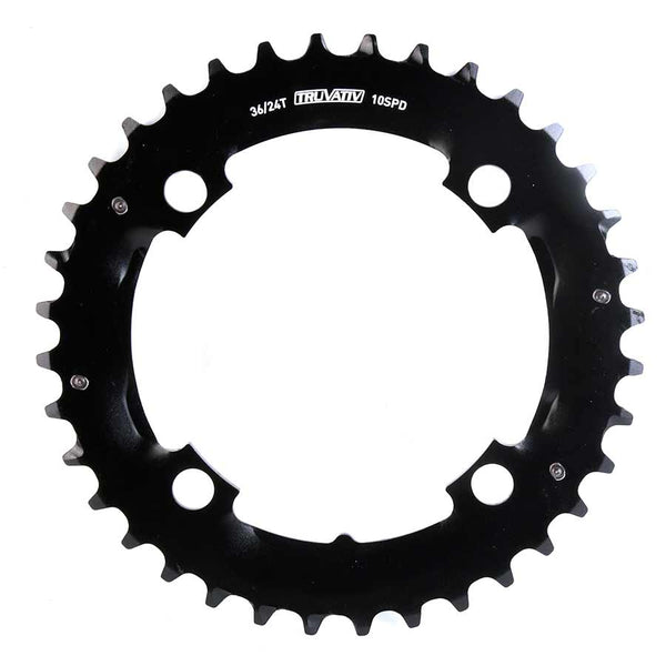 SRAM, 36T, 10 sp, BCD 104mm, 4-Bolt, Outer Chainring, For MTB double, Aluminum, Black, 11.6215.188.320