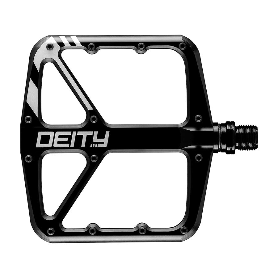 Deity, SuperVillain, Platform Pedals, Body: Aluminum, Spindle: Cr-Mo, 9/16'', Black, Pair