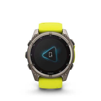 Garmin, fenix 8 Solar Sapphire 51mm, Watch, Watch Color: Titanium, Wristband: Amp Yellow/ Graphite - Silicone