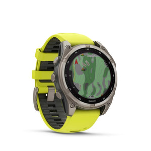 Garmin, fenix 8 Solar Sapphire 47mm, Watch, Watch Color: Titanium, Wristband: Amp Yellow/ Graphite - Silicone