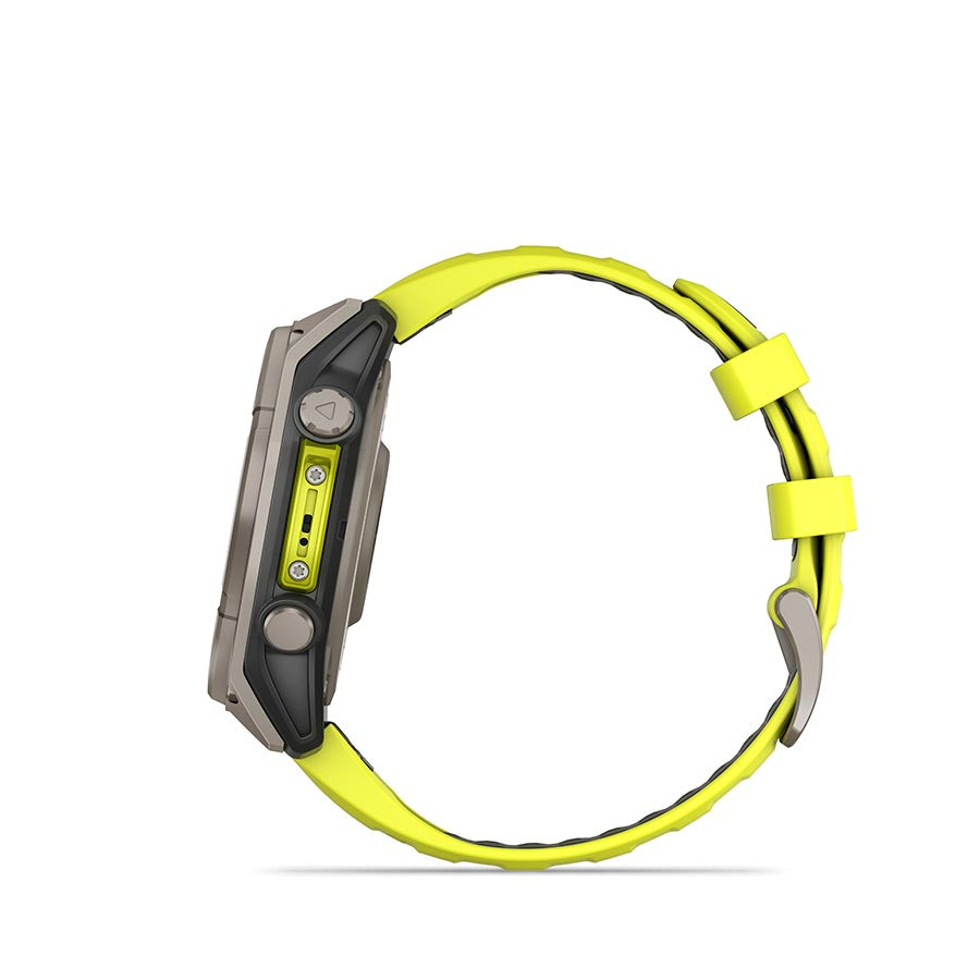 Garmin, fenix 8 Solar Sapphire 47mm, Watch, Watch Color: Titanium, Wristband: Amp Yellow/ Graphite - Silicone