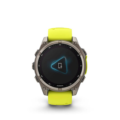 Garmin, fenix 8 Solar Sapphire 47mm, Watch, Watch Color: Titanium, Wristband: Amp Yellow/ Graphite - Silicone