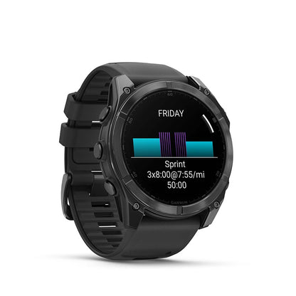 Garmin, fenix 8 AMOLED 51mm, Watch, Watch Color: Slate Grey, Wristband: Black - Silicone