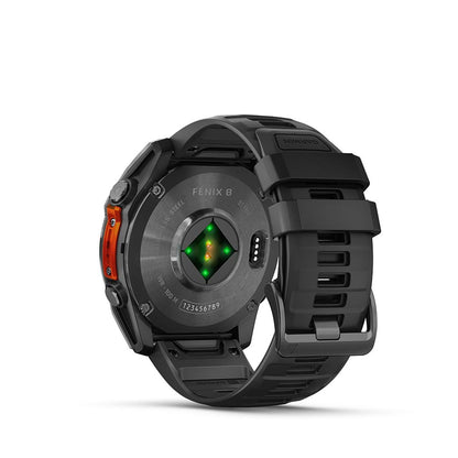 Garmin, fenix 8 AMOLED 51mm, Watch, Watch Color: Slate Grey, Wristband: Black - Silicone