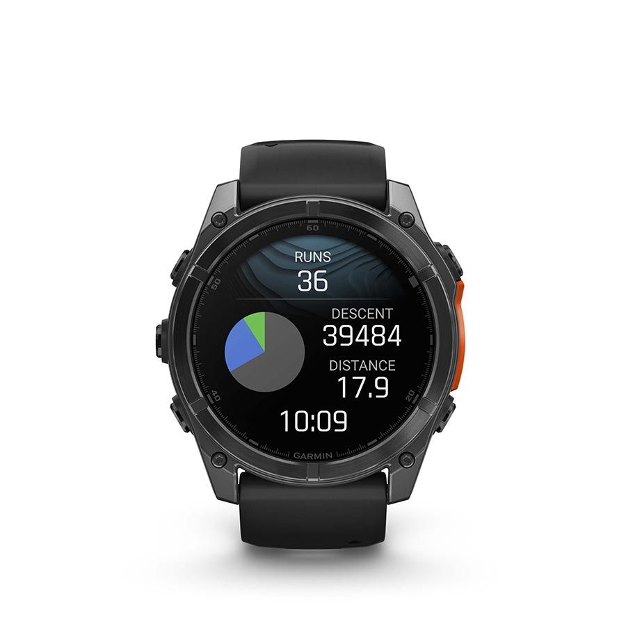 Garmin, fenix 8 AMOLED 51mm, Watch, Watch Color: Slate Grey, Wristband: Black - Silicone